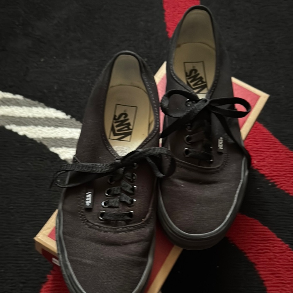 Vans Black Canvas Low-Top Sneakers